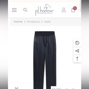 PJ Harlow Jolie Navy Silk Pajama Pant